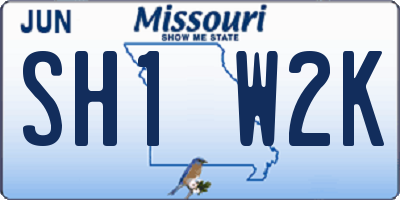 MO license plate SH1W2K