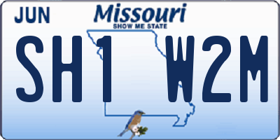 MO license plate SH1W2M