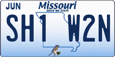 MO license plate SH1W2N