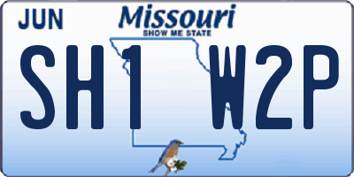 MO license plate SH1W2P