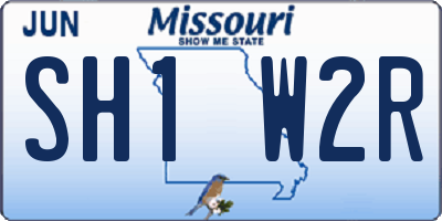 MO license plate SH1W2R