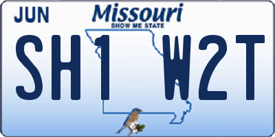 MO license plate SH1W2T