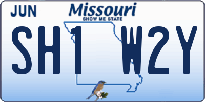 MO license plate SH1W2Y