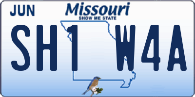MO license plate SH1W4A