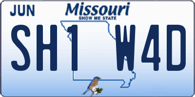 MO license plate SH1W4D