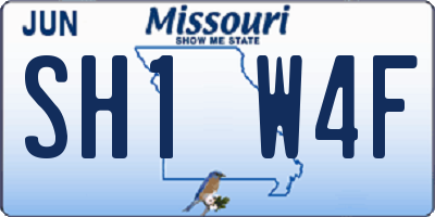 MO license plate SH1W4F