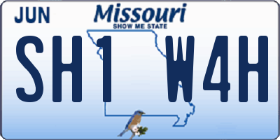 MO license plate SH1W4H