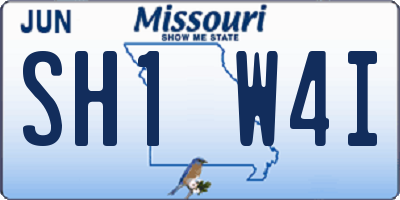 MO license plate SH1W4I