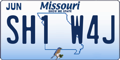 MO license plate SH1W4J