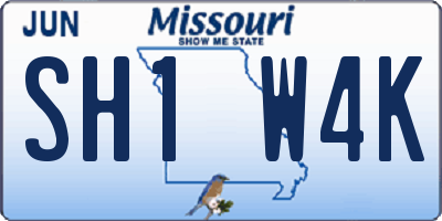 MO license plate SH1W4K