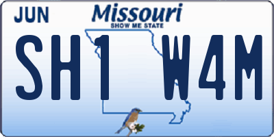 MO license plate SH1W4M