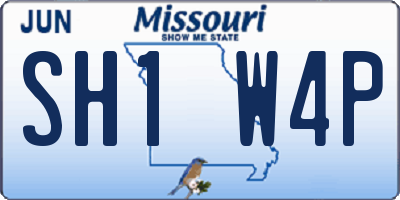 MO license plate SH1W4P