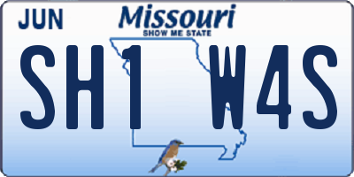 MO license plate SH1W4S