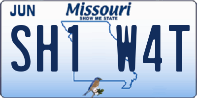 MO license plate SH1W4T