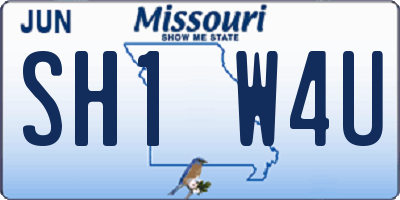 MO license plate SH1W4U