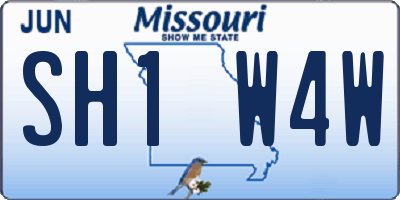 MO license plate SH1W4W