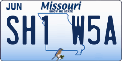 MO license plate SH1W5A