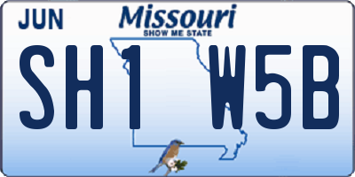 MO license plate SH1W5B