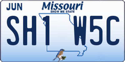 MO license plate SH1W5C