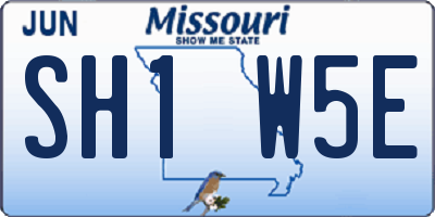 MO license plate SH1W5E