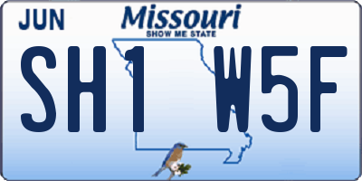 MO license plate SH1W5F