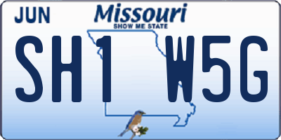 MO license plate SH1W5G