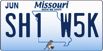 MO license plate SH1W5K