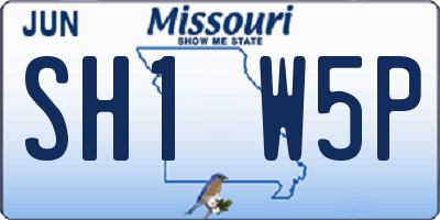MO license plate SH1W5P