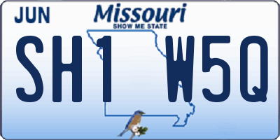 MO license plate SH1W5Q