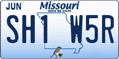 MO license plate SH1W5R