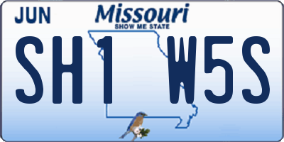 MO license plate SH1W5S
