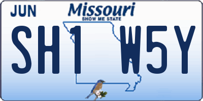 MO license plate SH1W5Y