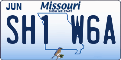 MO license plate SH1W6A