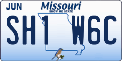 MO license plate SH1W6C