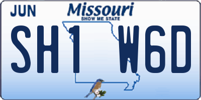 MO license plate SH1W6D