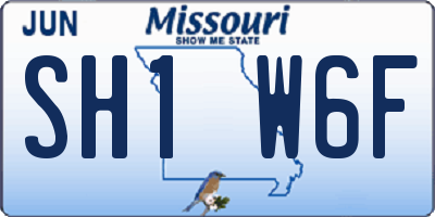 MO license plate SH1W6F