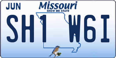 MO license plate SH1W6I