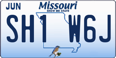 MO license plate SH1W6J