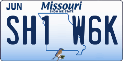 MO license plate SH1W6K