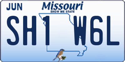 MO license plate SH1W6L