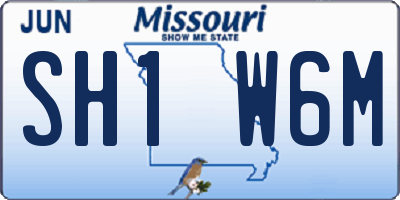 MO license plate SH1W6M