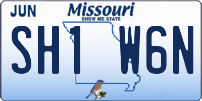 MO license plate SH1W6N