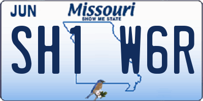 MO license plate SH1W6R