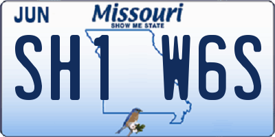 MO license plate SH1W6S