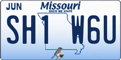 MO license plate SH1W6U