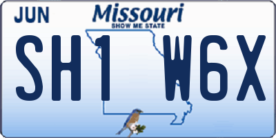 MO license plate SH1W6X