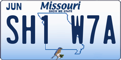 MO license plate SH1W7A