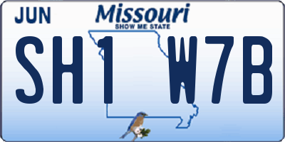 MO license plate SH1W7B