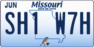 MO license plate SH1W7H