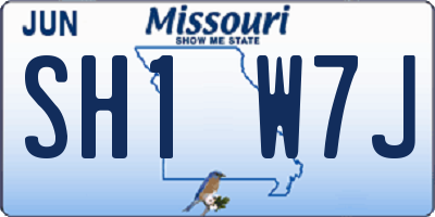 MO license plate SH1W7J